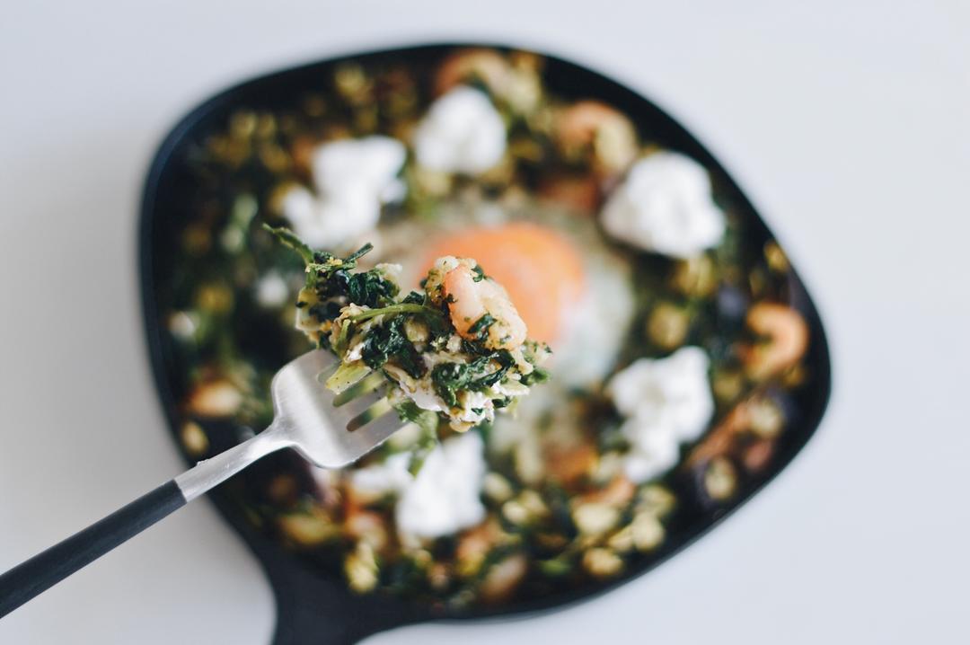 蘑菇菠菜奶酪早餐蛋饼丨健康·烘焙