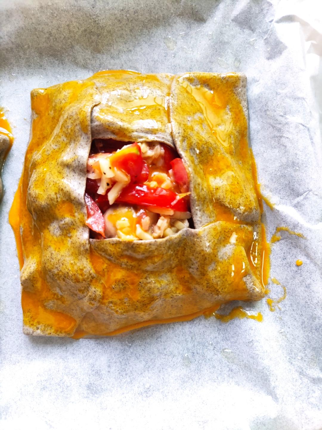 手抓饼皮版 口蘑小番茄咸派