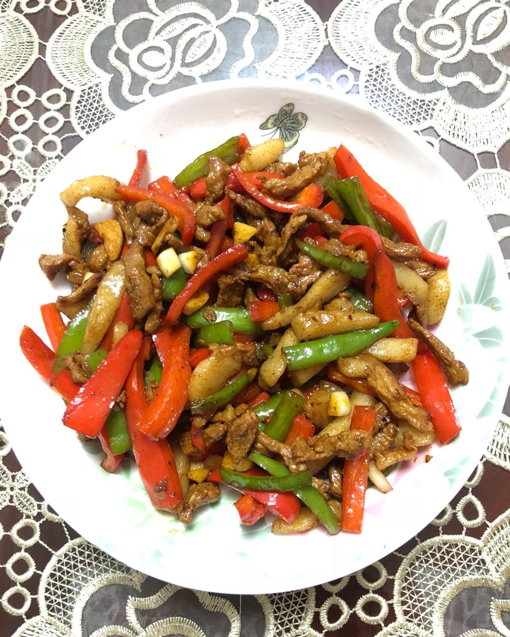 小花朵katriya做的辣椒炒肉丝