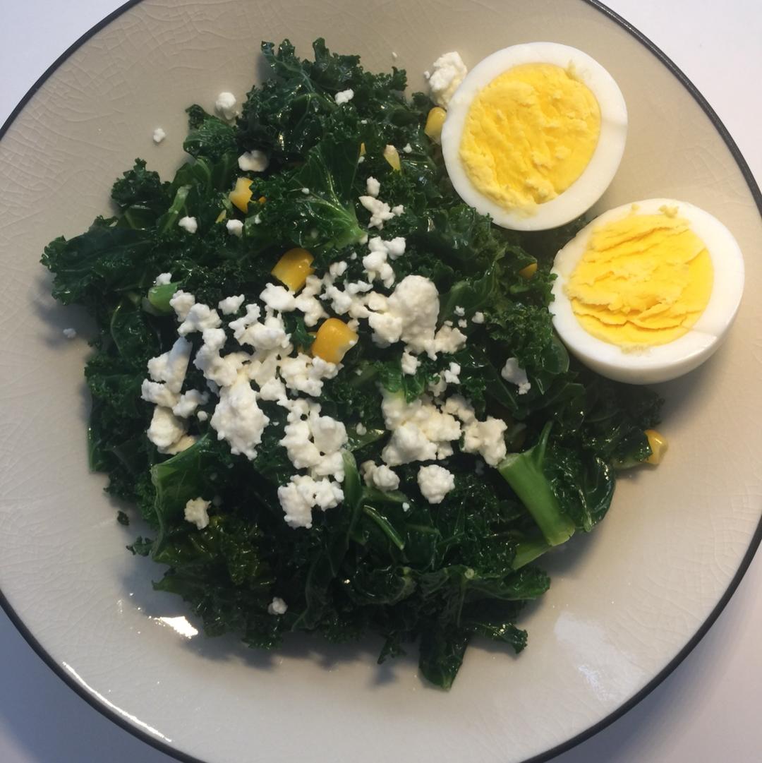 Kale with Feta Cheese