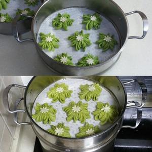 抹茶菊花卷的做法 步骤8