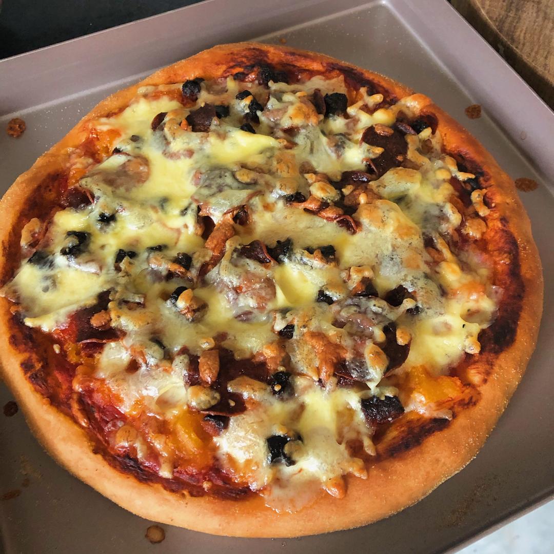 9寸pizza（面包机和面）的做法 步骤8