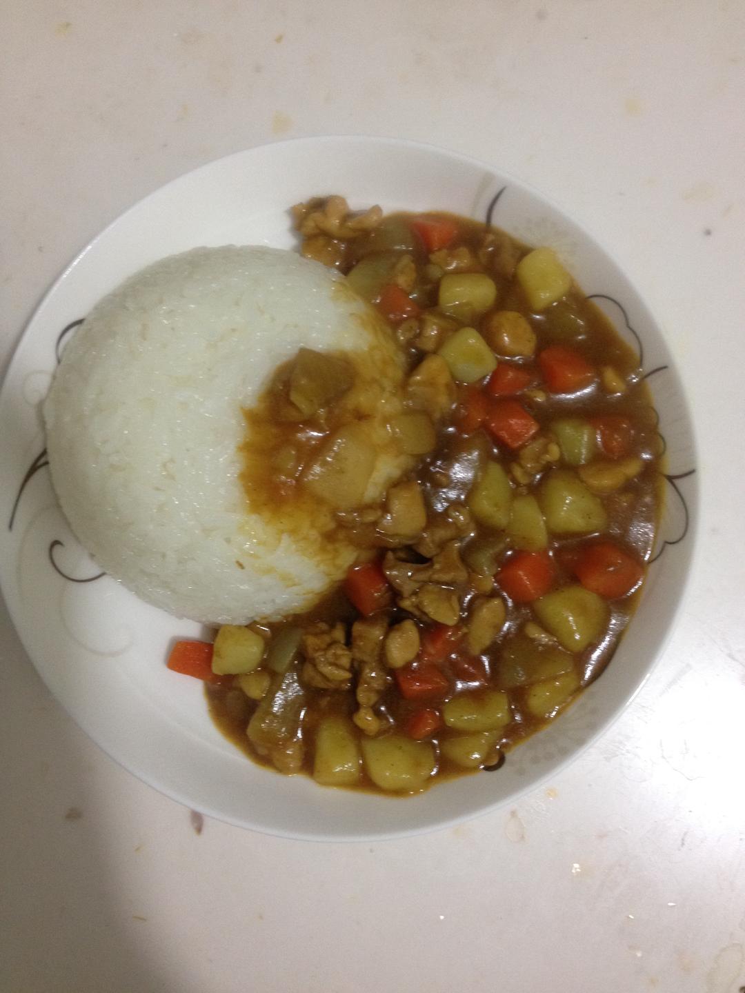 🍛咖喱鸡腿饭🍗                        敲好吃0⃣️零失败