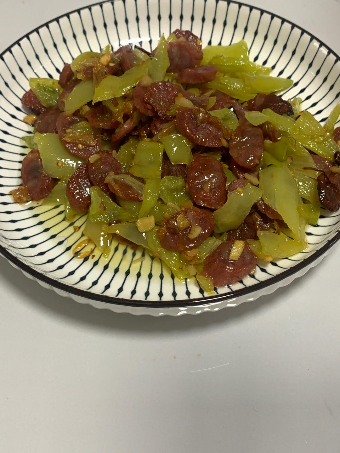 腊肠炒青椒
