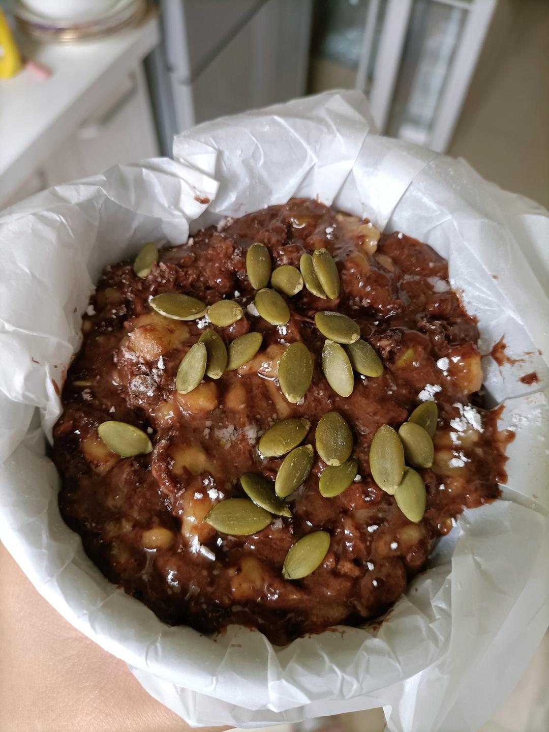 不用打发任何东西的低脂可可香蕉磅蛋糕
