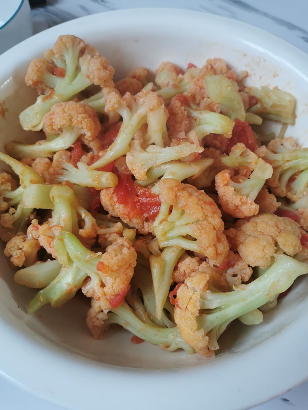 西红柿炒菜花（夏季开胃菜）
