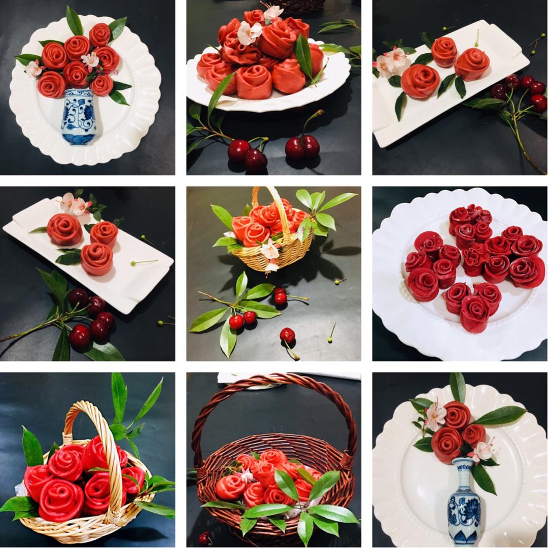 奶香红玫瑰花卷之【红红火火年夜饭】