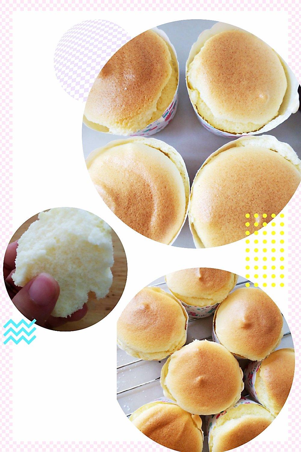 戚风杯子蛋糕^_^不开裂不回缩喔～