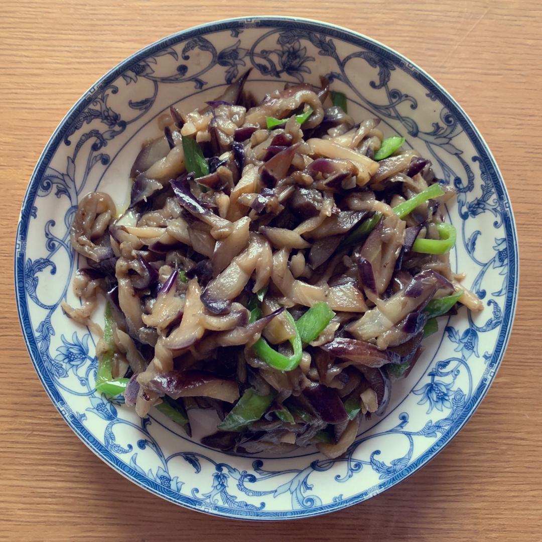 尖椒丝炒茄子丝（少油做法）