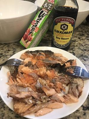 【快手营养的】日式三文鱼泡饭的做法 步骤4