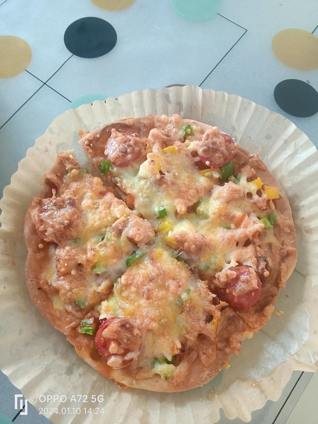 空气炸锅 鲜虾果蔬披萨🍕