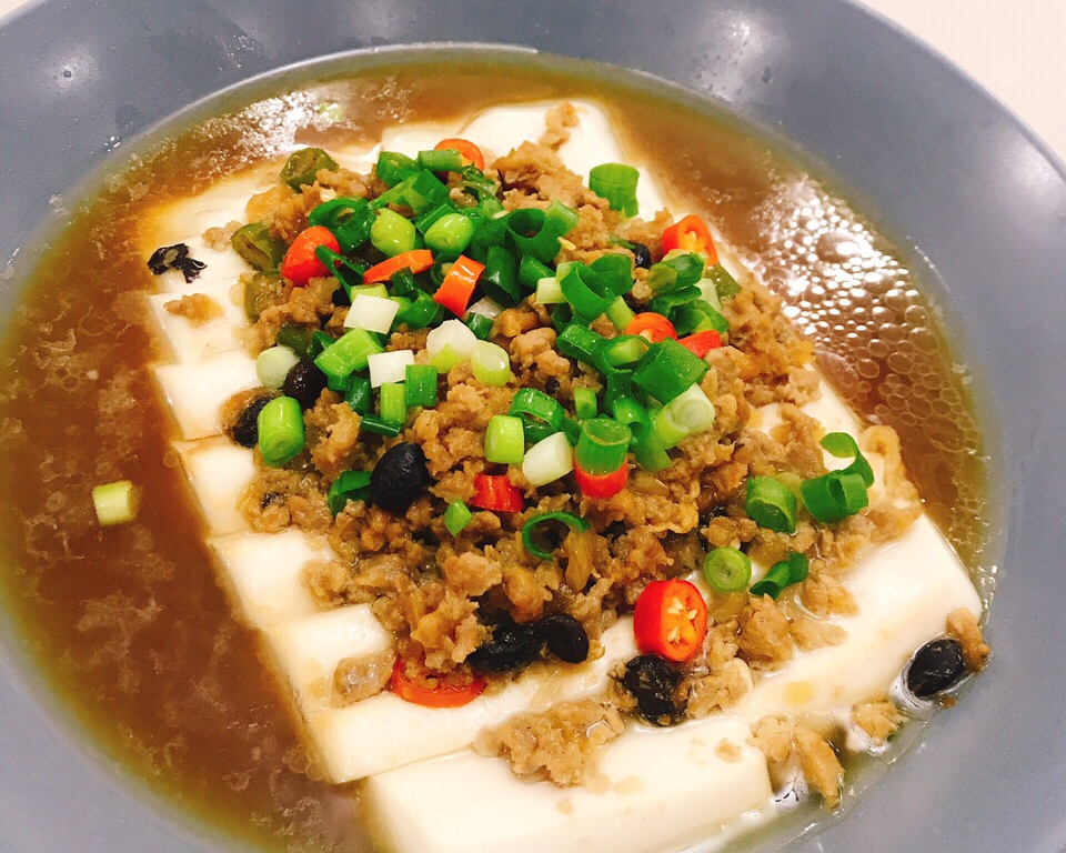 蒸菜也可以很下饭-豆豉肉沫蒸豆腐的做法