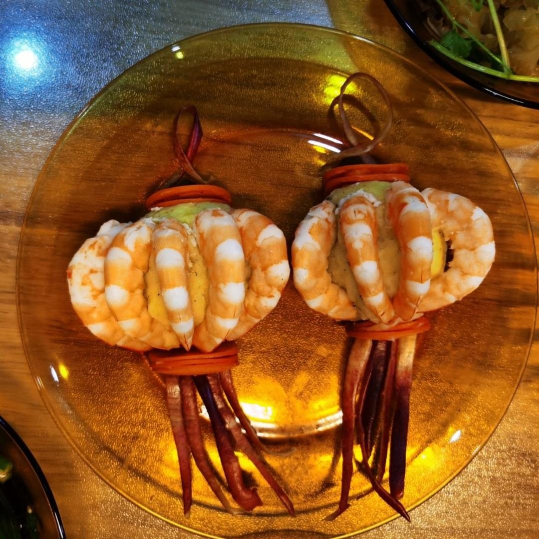 简单版新年菜谱之                灯笼虾土豆沙拉🏮