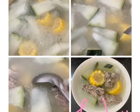 咸猪骨玉米冬瓜砂锅汤的做法 步骤8