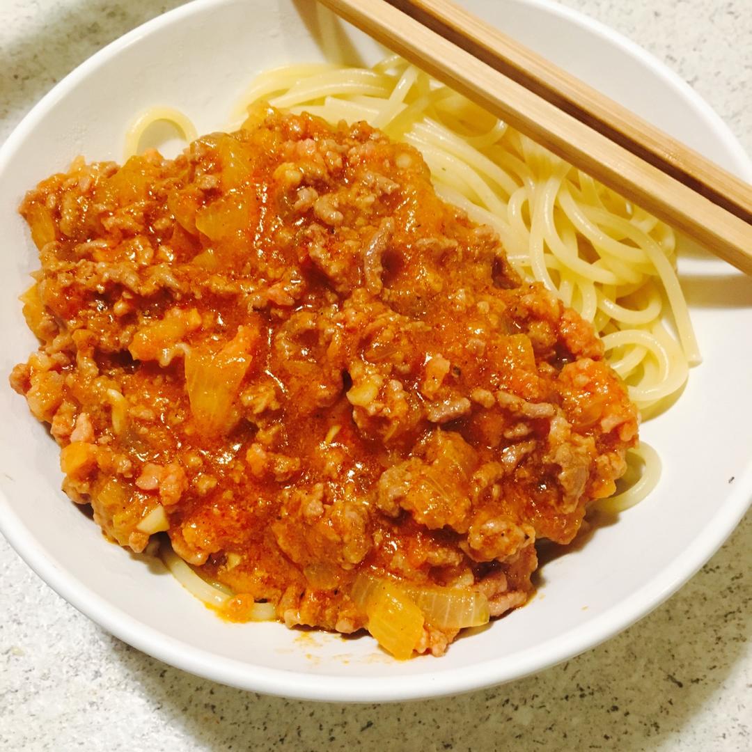 （完胜必胜客的）番茄肉酱意大利面～
