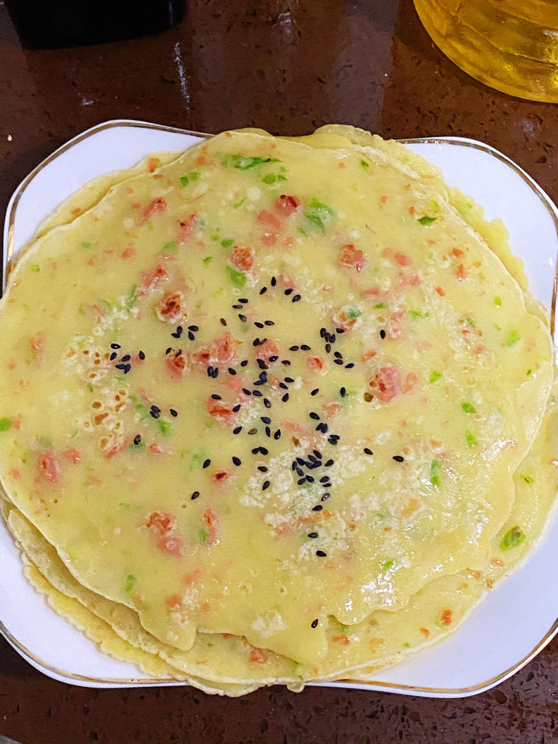 简单快手蔬菜鸡蛋煎饼