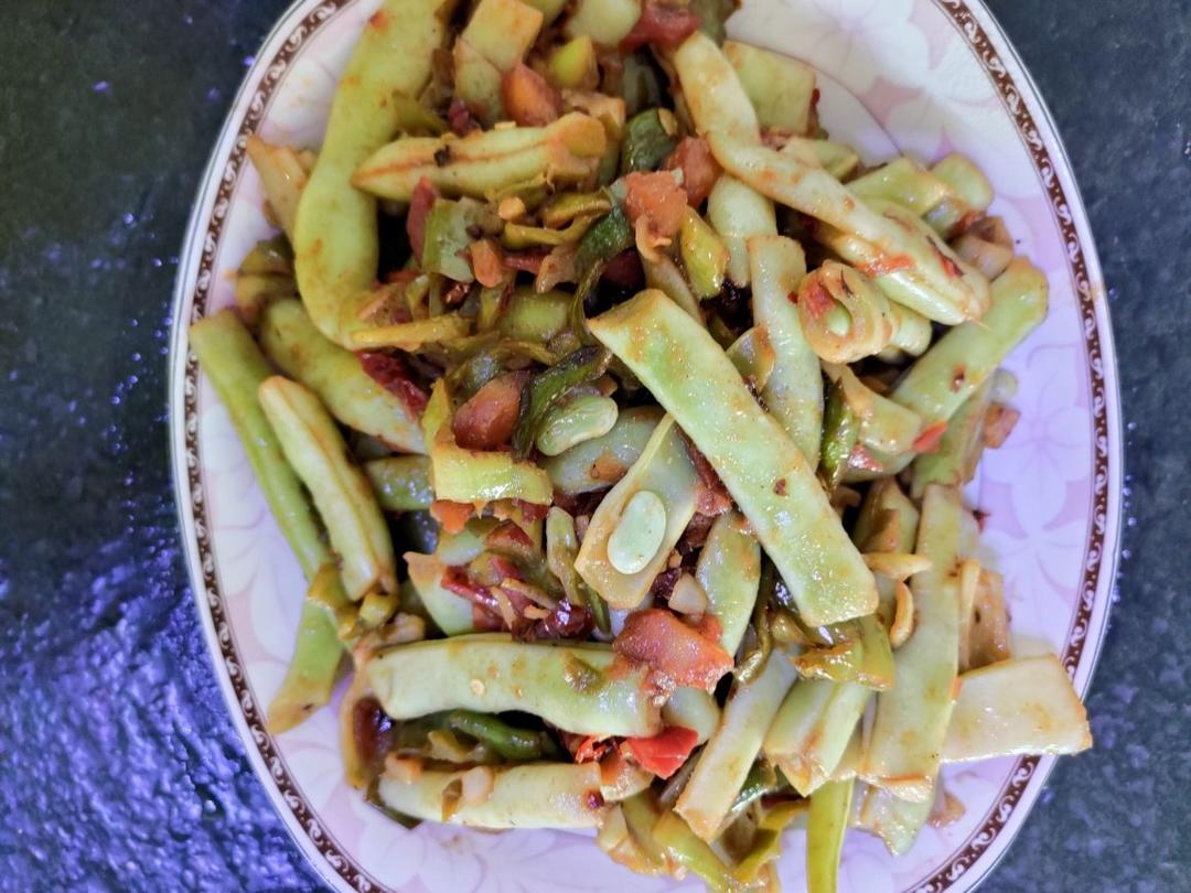 家常炒豆角