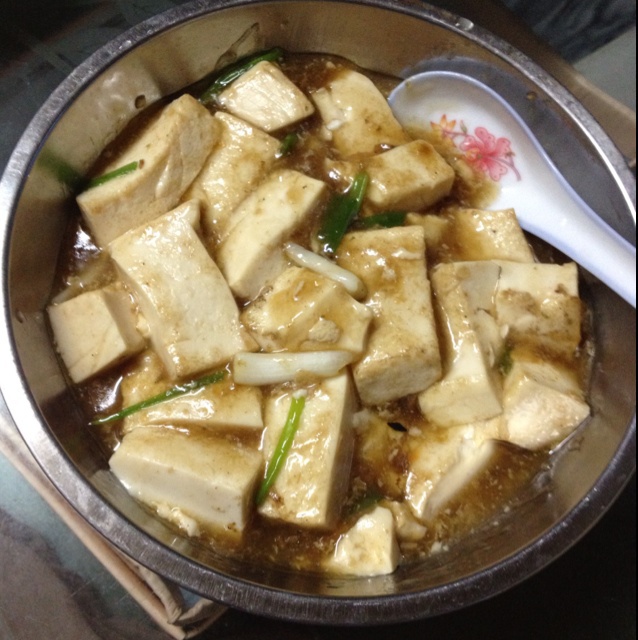 菇丝红椒蒸水豆腐