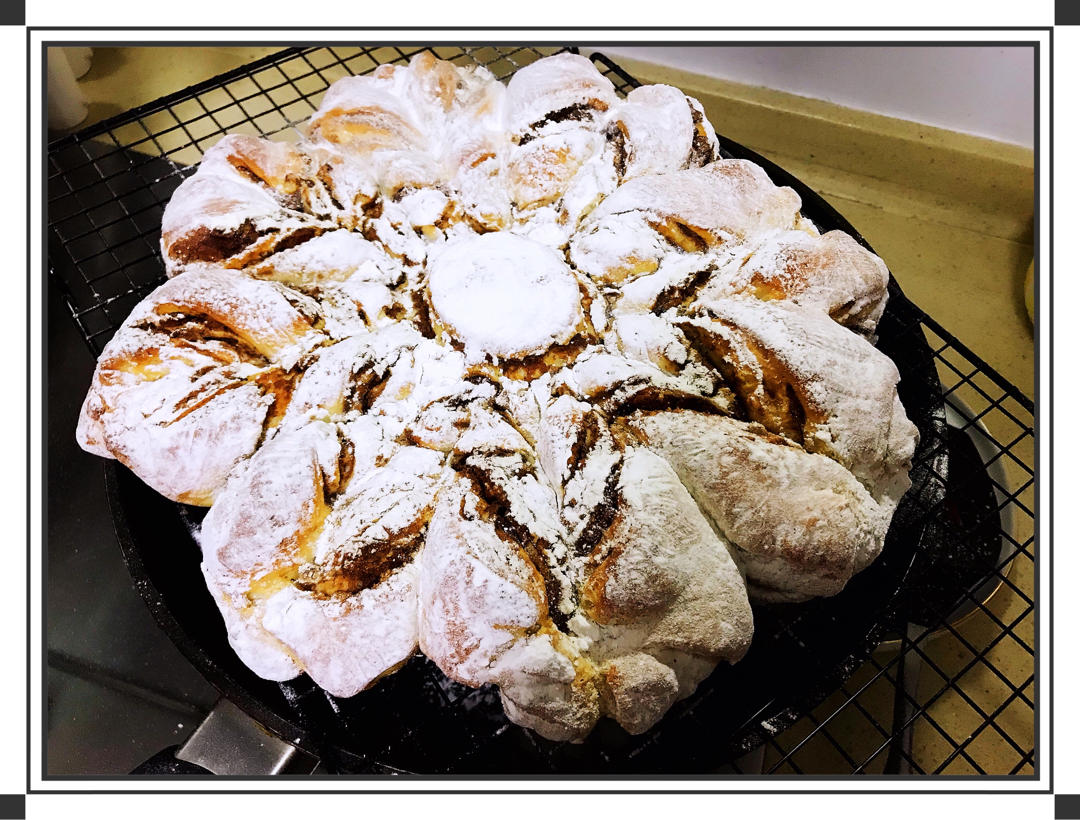 一次发酵就非常好吃的肉桂红糖苹果馅雪花面包