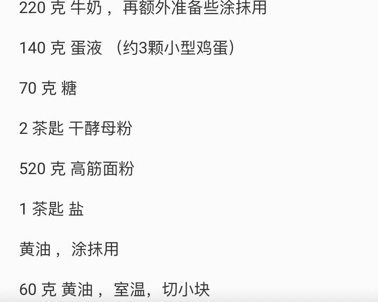 纯奶手撕吐司的做法 步骤1