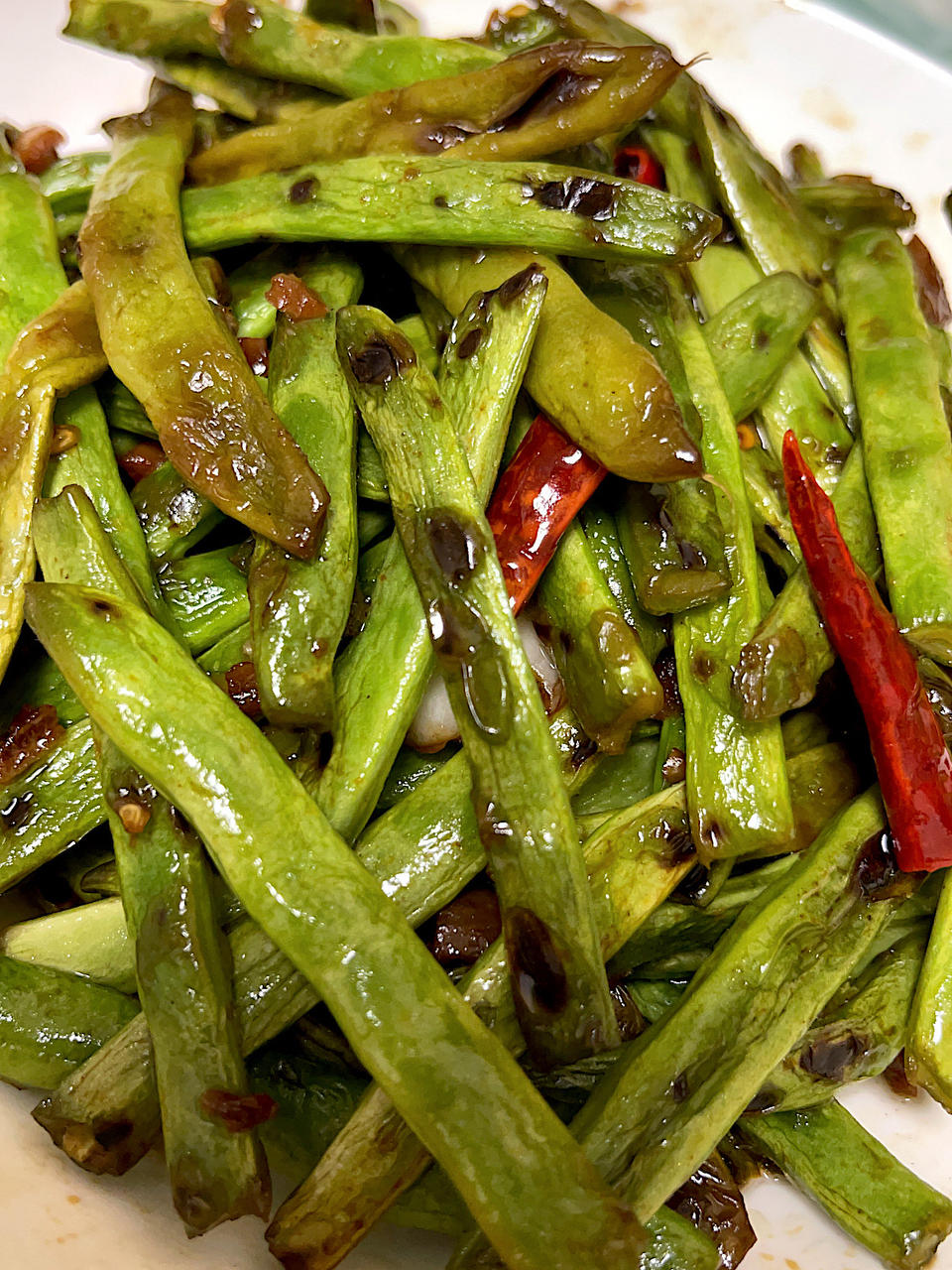 家庭版不费油干煸四季豆