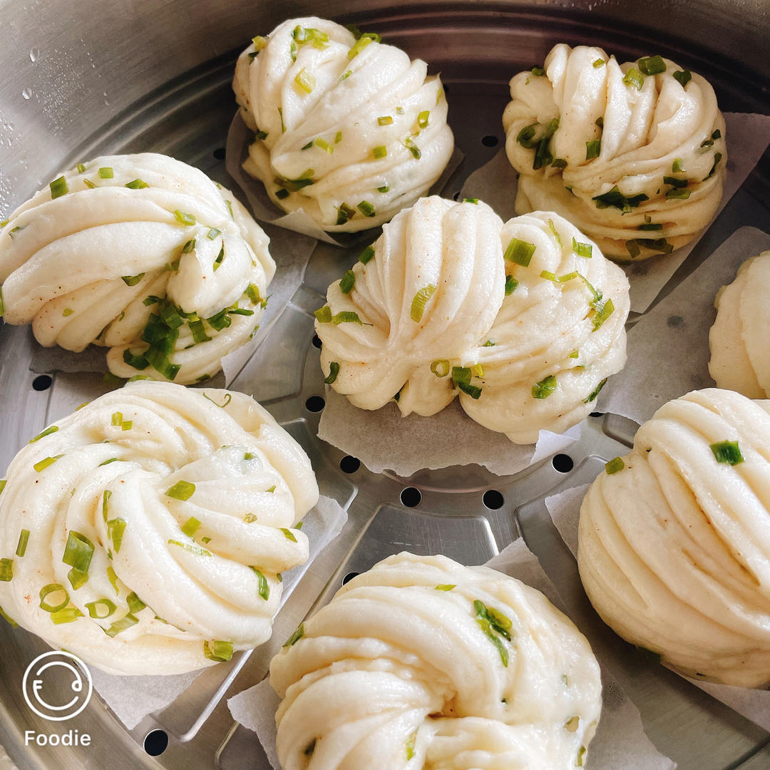 葱油花卷，一根筷子卷出漂亮的造型