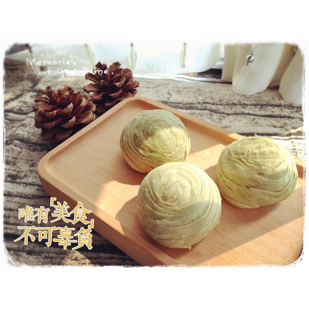 抹茶酥蛋黄酥，附手工揉面方法，详细步骤，新手易学