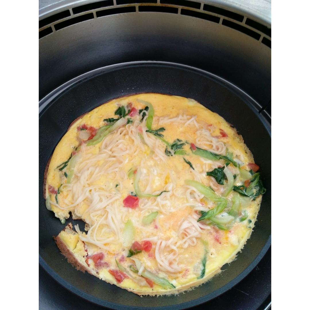 宝宝辅食：面条烘蛋—很简单快手的一个餐点，可做宝宝主食，也可作为小点心！12M+