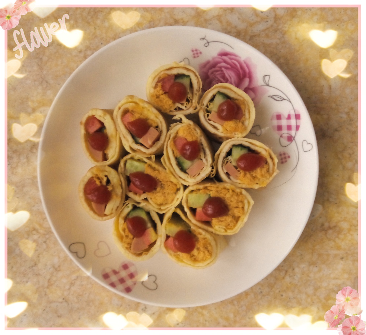 香肠肉松鸡蛋卷