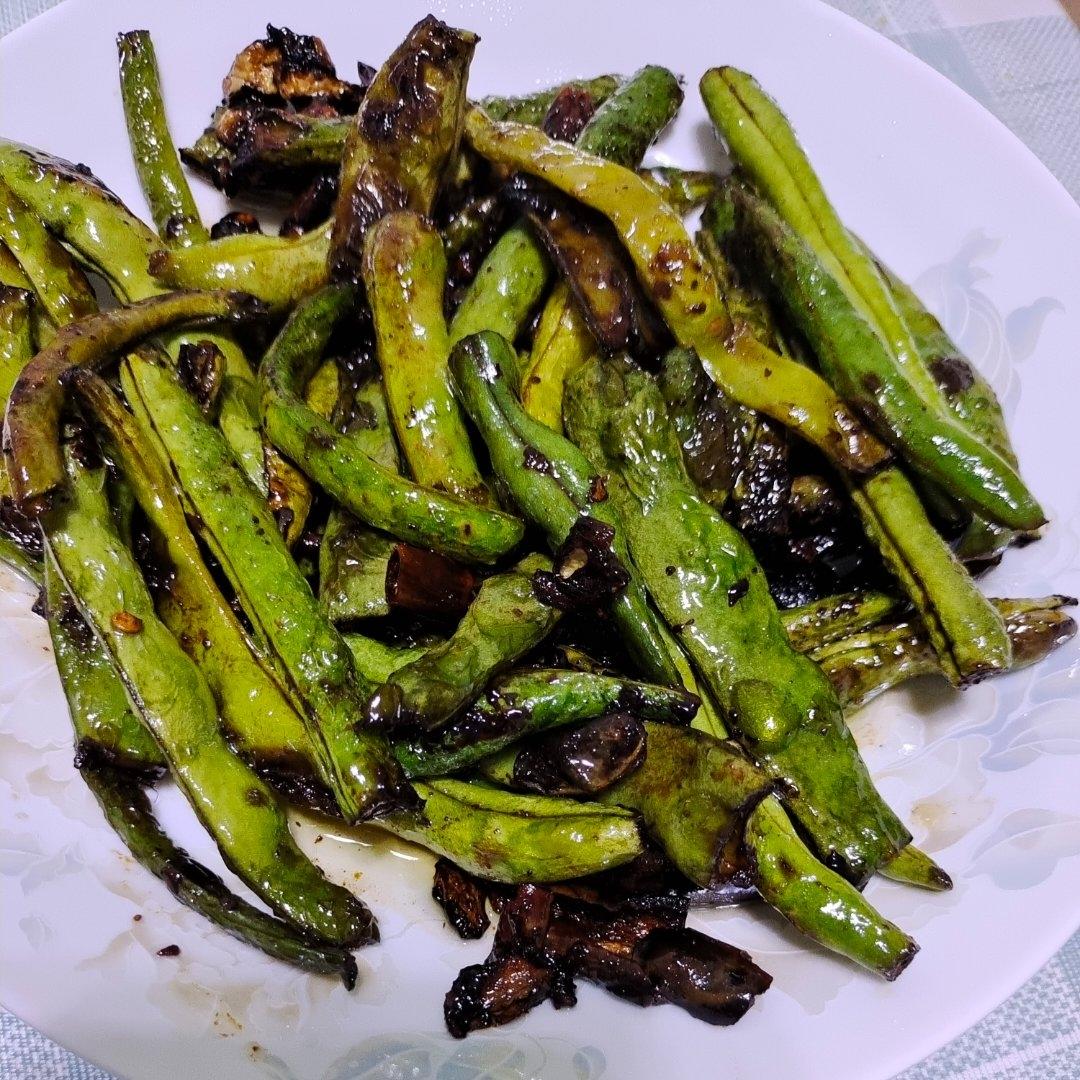 家庭版不费油干煸四季豆
