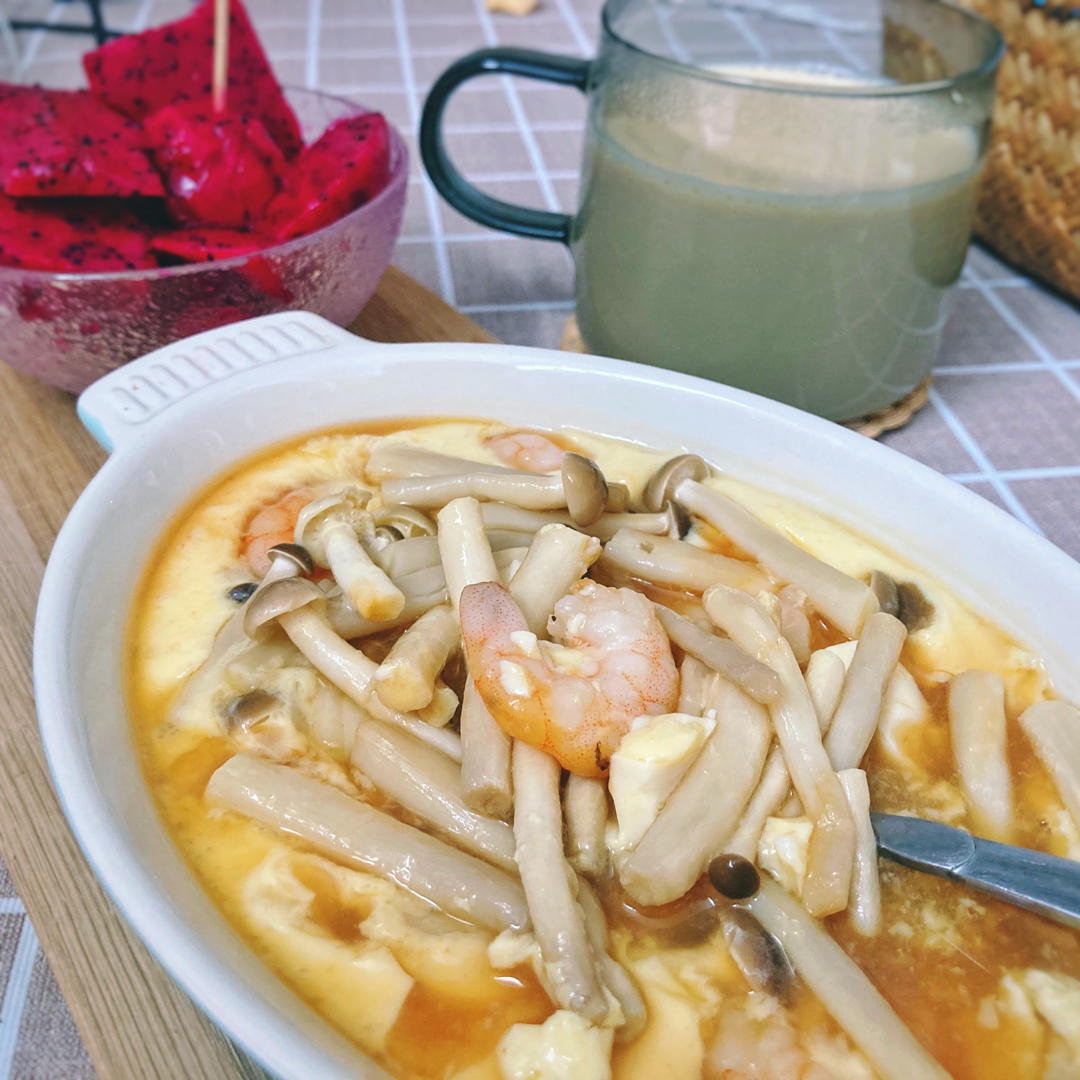 【减肥减脂管不住嘴】快手鲜菌虾仁豆腐炖蛋