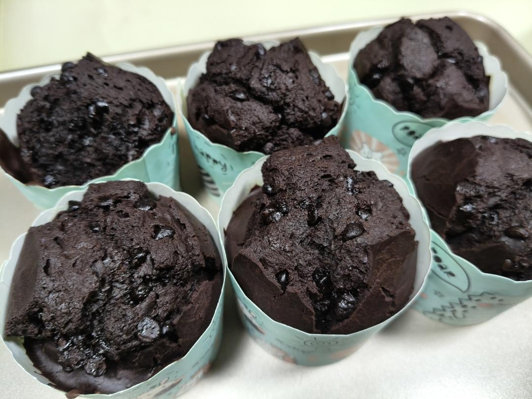 星巴克同款丨巧克力蘑菇头玛芬蛋糕丨免打发零失败