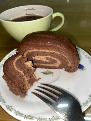 E型、O型抹茶蛋糕卷的做法 步骤9