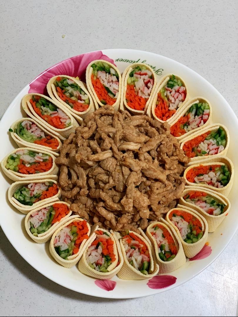 年夜饭&高颜值的【京酱肉丝千张蔬菜卷】