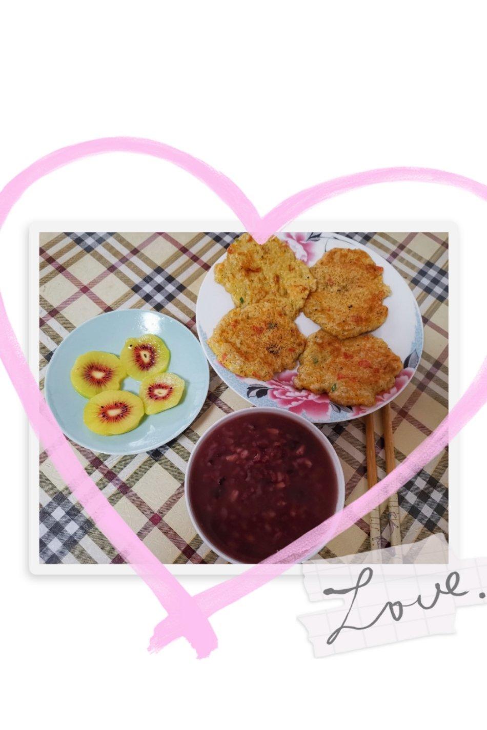 快手早餐…米饭鸡蛋饼