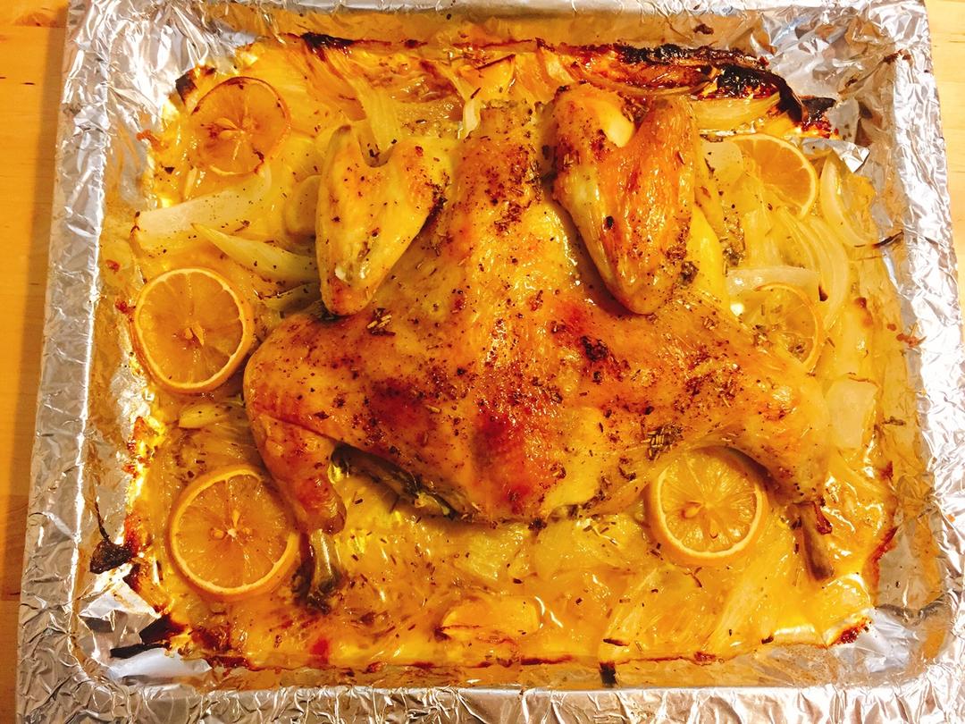 香蒜黄油烤鸡