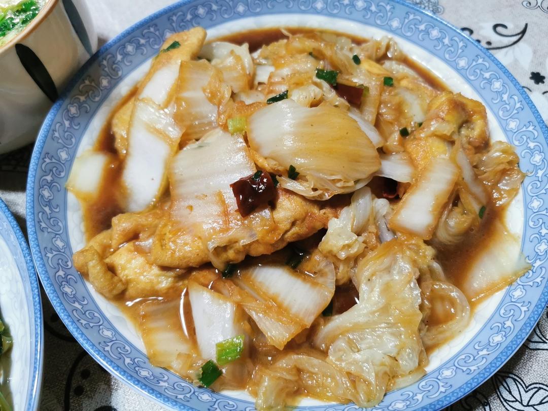 红烧蛋饺白菜