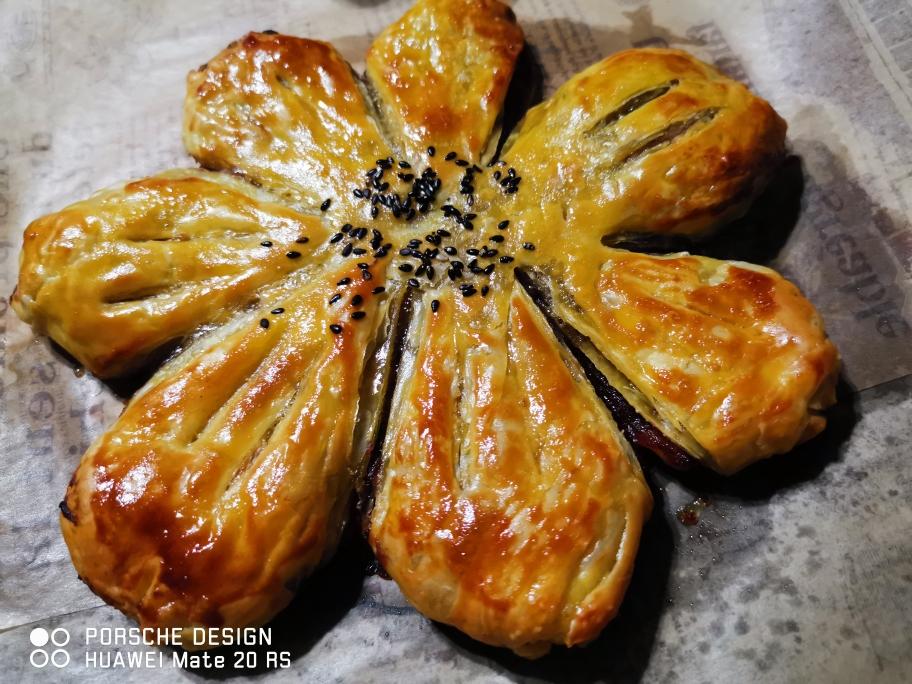 豆沙花瓣酥（手抓饼版）