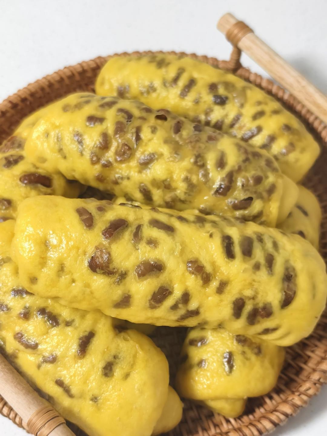 美味南瓜红豆卷，好看又好吃