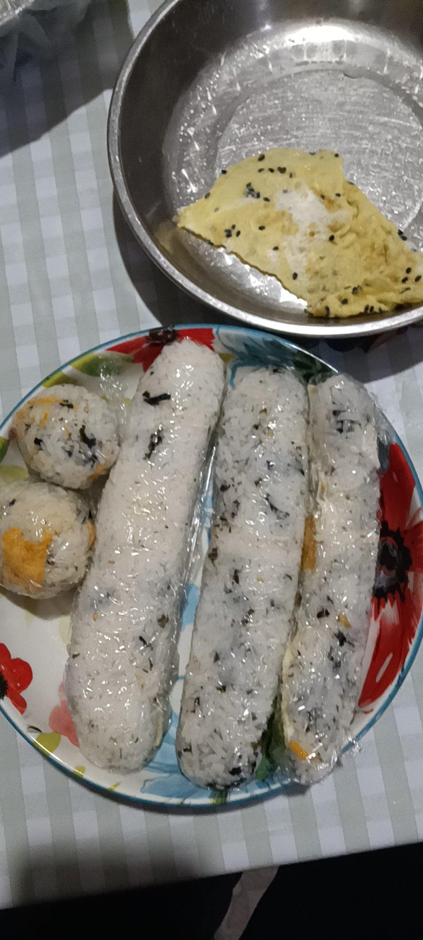 上学快手早餐之紫米饭团