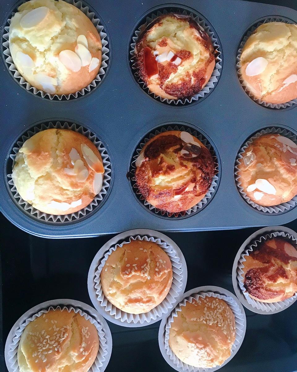 10分钟全家低糖低卡早餐 快手椰奶椰丝、樱桃、蔓越莓、蓝莓、桑葚玛芬蛋糕（Muffin）