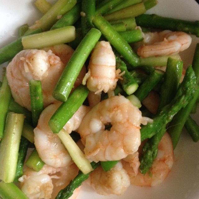 清炒芦笋虾仁