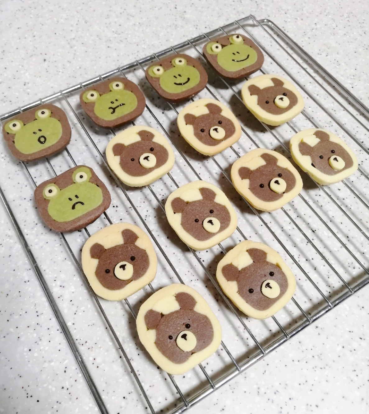 小熊和青蛙切片饼干制作的做法 步骤10