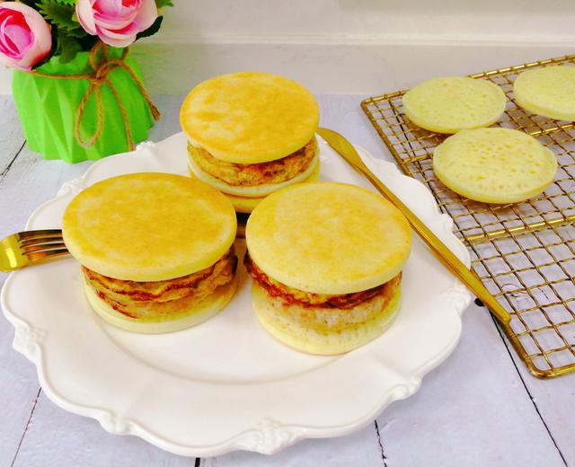 不用揉面超简单美味的肉饼汉堡(中式松饼松软无添加)的做法