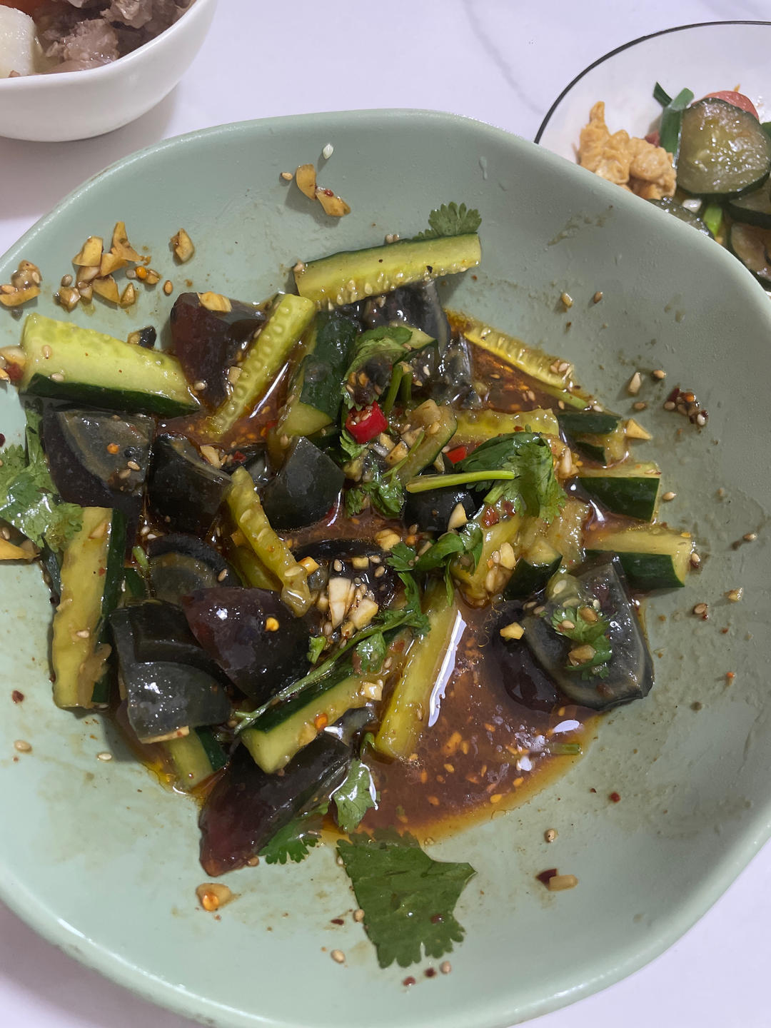 夏日开胃小凉菜“皮蛋拌黄瓜🥒”开胃减脂