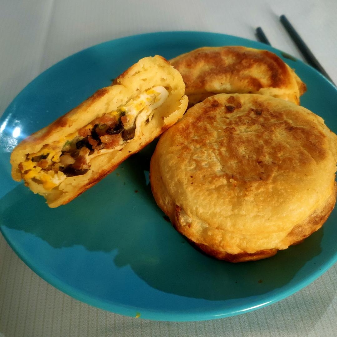 鸡蛋肉汉堡—就这个方子最成功