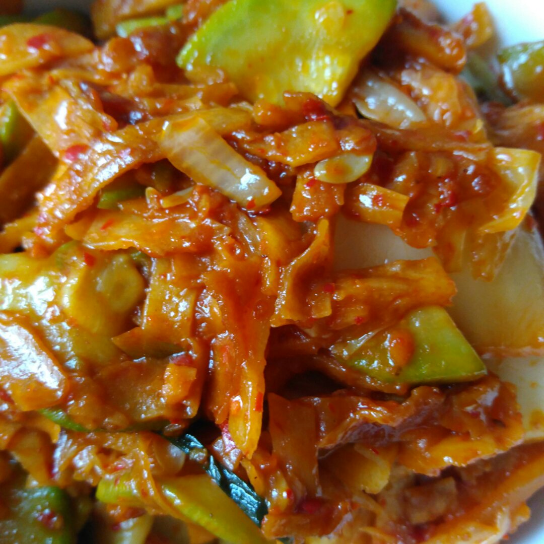 辣白菜炒饼