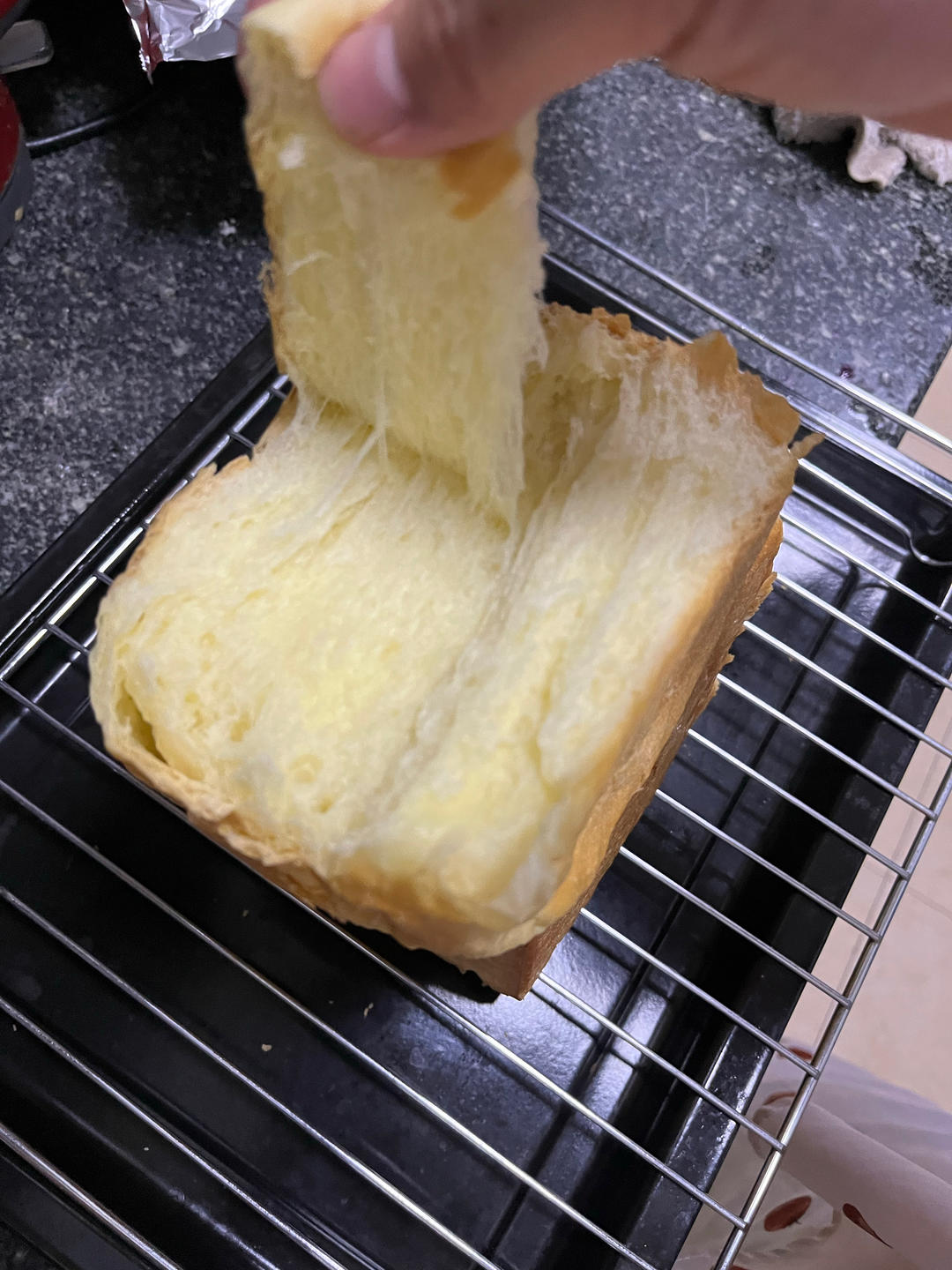 夺命软吐司(๑´ڡ`๑)超软拉丝极速方便的一次发酵吐司