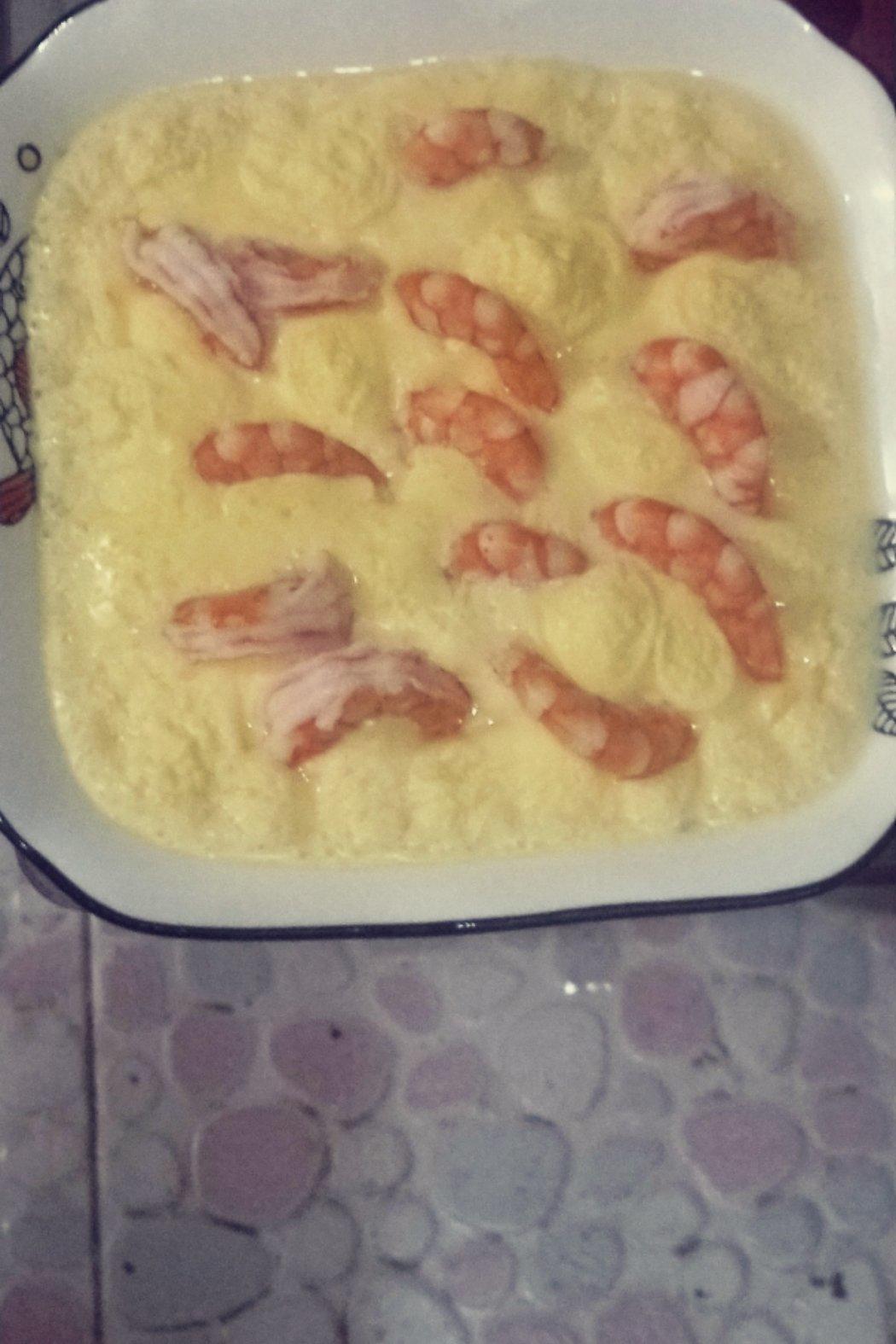 鲜虾蒸蛋