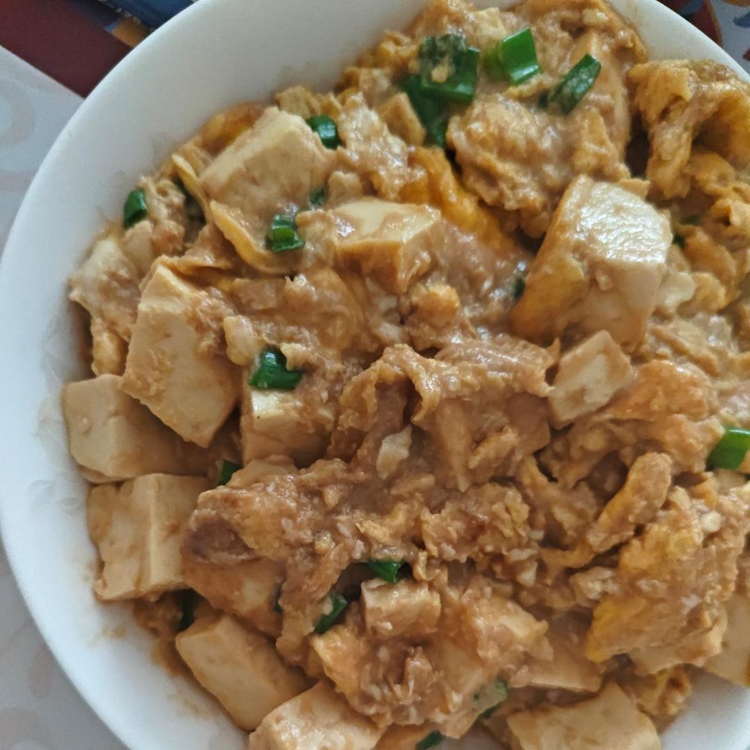 入口即化的肉沫鸡蛋包豆腐